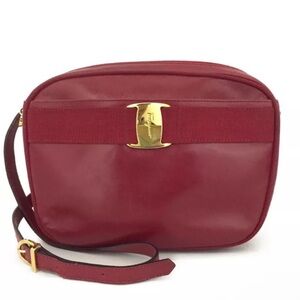 Vintage Salvatore Ferragamo Vara Red Leather Shoulder Crossbody Bag
